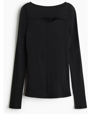 H&M Top Van Pimakatoen Met Cutout - Zwart