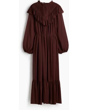 H&M Chiffonkleid mit Volantbesatz - Lila