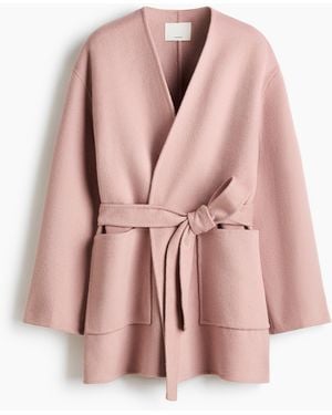 H&M Handgefertigter Mantel aus Wollmix - Pink