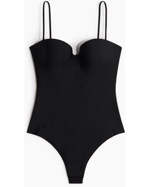 H&M Body Van Microvezel Met Padded Cups - Zwart