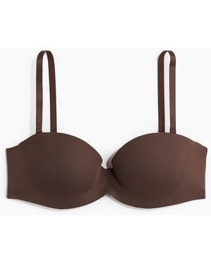 H&M Padded microfibre balconette bra - Braun