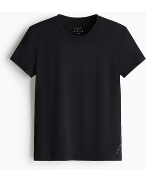 H&M Sport-T-Shirt mit DryMove - Schwarz