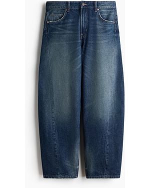 H&M Barrel Regular Waist Jeans - Blau