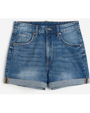 H&M Jeansshorts High Waist - Blau