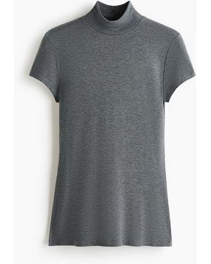 H&M Top Van Viscose Met Turtleneck - Grijs