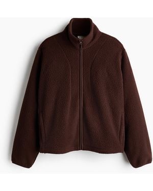 H&M Sportjacke aus Teddyfleece - Braun
