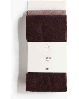 H&M 2er-Pack Feinstrick-Strumpfhosen - Braun