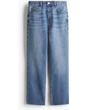 H&M Flared Regular Waist Ankle Jeans - Blau