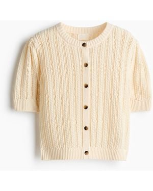 H&M Cardigan in Pointellestrick - Natur