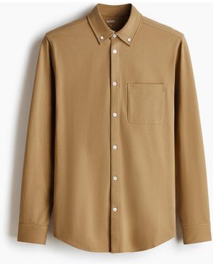 H&M Hemd mit Four-way-Stretch - Natur