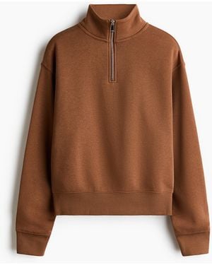 H&M Sweatshirt mit Zipper - Braun