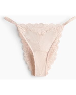 H&M Brazilian Tanga aus Spitze - Weiß