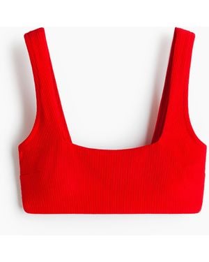 H&M Wattiertes Bikinitop - Rot