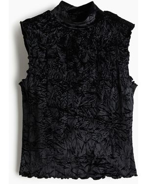 H&M Tanktop aus Crashvelours - Schwarz