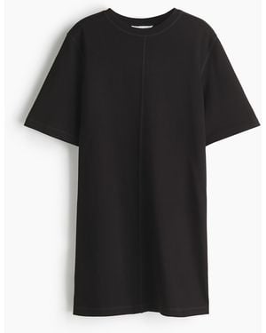 H&M T-Shirt-Kleid aus Baumwolle - Schwarz