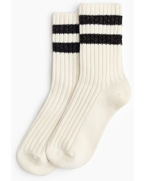 H&M Gerippte Socken - Weiß