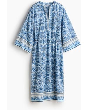 H&M Tunikakleid mit Bindegürtel - Blau