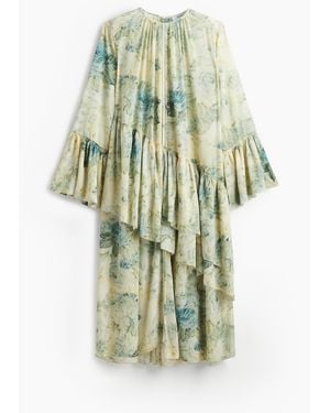 H&M Chiffonkleid mit Volants - Weiß