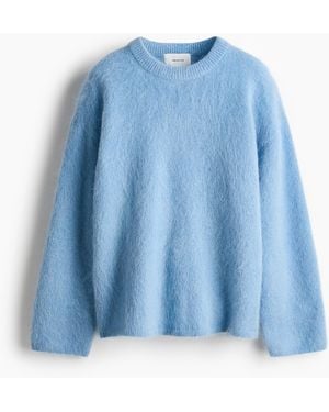 H&M Oversize-Pullover aus Mohairmix - Blau
