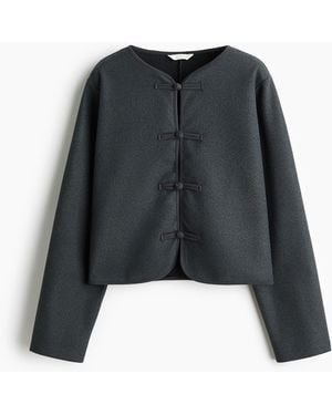 H&M Geruwd Jasje Met Pankou-knopen - Zwart