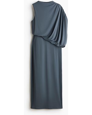 H&M Gedrapeerde Maxi-jurk - Blauw