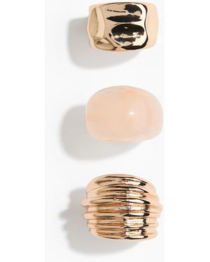 H&M Set Van 3 Chunky Ringen - Wit