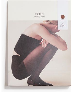H&M 2er-Pack Strumpfhosen mit Lycra in 20 Denier - Weiß