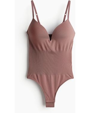 H&M Nahtloser Tangabody Light Shape - Braun
