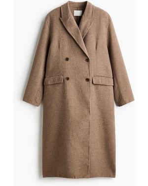 H&M Handgefertigter doppelreihiger Mantel - Natur