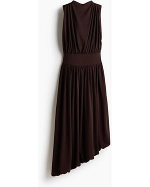 H&M Gedrapeerde Jurk Met Turtleneck - Zwart