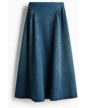 H&M Denim A-linerok - Blauw