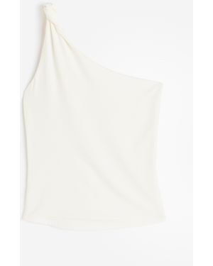H&M One-Shoulder-Top - Weiß