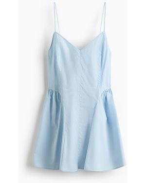H&M Trägerkleid mit ausgestelltem Jupe - Blau