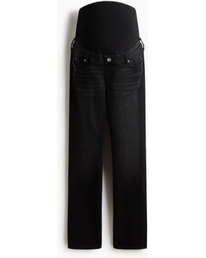 H&M MAMA Slim Straight High Waist Jeans - Schwarz