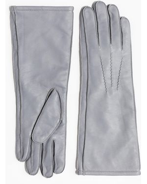 H&M Lange Lederhandschuhe - Grau