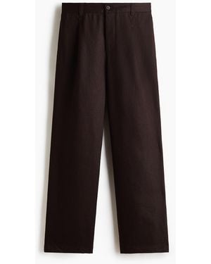 H&M Hose aus Leinengemisch in Relaxed Fit - Schwarz
