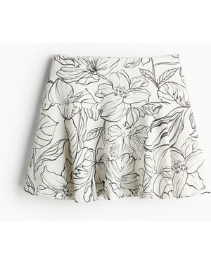 H&M Ausgestellter Minirock - Weiß