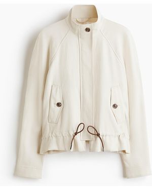 H&M Oversized Jacke aus Leinenmix - Weiß