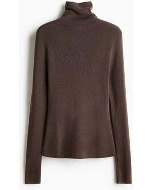 H&M Pullover aus Kaschmirmix mit Turtleneck - Braun