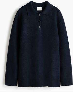 H&M Polopullover aus Wolle - Blau