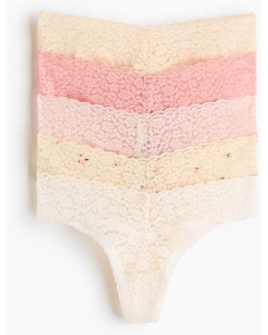 H&M 5er-Pack Tangas aus Spitze - Pink