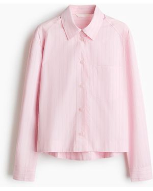 H&M Oversized Popelinebluse - Pink