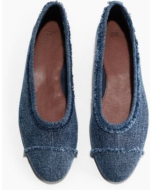 H&M Baumwollballerinas mit Fransen - Blau