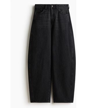 H&M Barrel High Waist Jeans - Schwarz