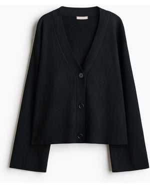 H&M Fijngebreid Vest - Zwart