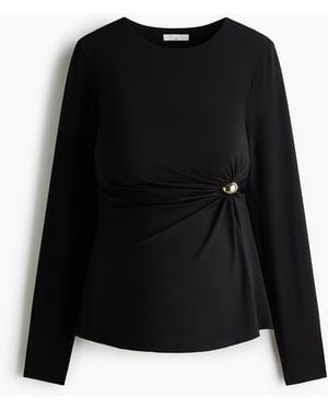 H&M MAMA Jerseyshirt mit Metalldetail - Schwarz