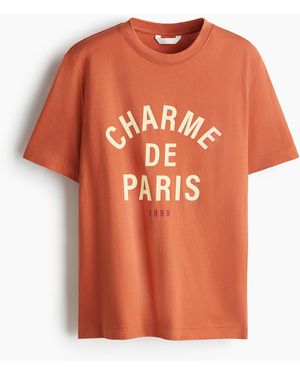 H&M T-Shirt mit Print - Orange