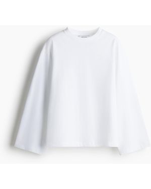 H&M Baumwollshirt in Loose Fit - Weiß