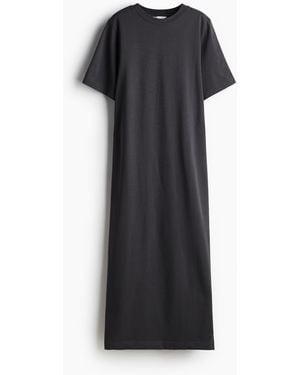 H&M Langes T-Shirt-Kleid - Schwarz