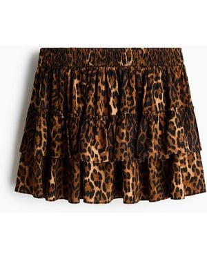 H&M Strokenrok Van Viscosemix - Bruin
